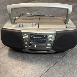 Sony CFD-V17 AM/FM Radio CD Cassette Recorder Boombox Mega Bass Tested Works VTG